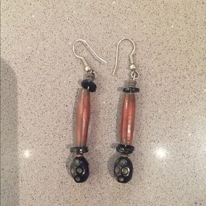 Tribal wood pierced earrings